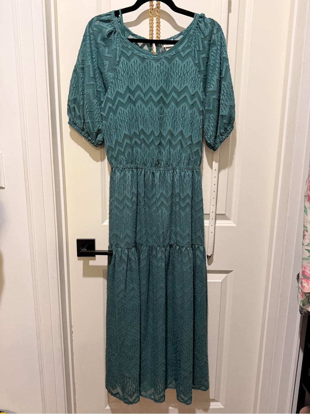 Teal Textured Maxi Dress - Women